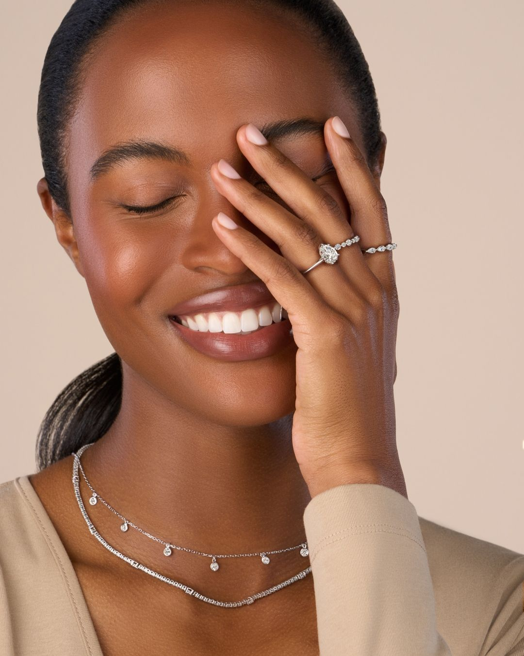 Ear cuffs worn together